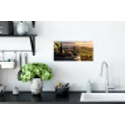 Wijn - Druiven - Heuvels - Landschap Muursticker klein -keuken