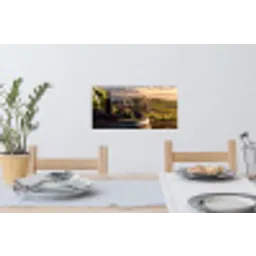 Wijn - Druiven - Heuvels - Landschap Muursticker klein -eettafel