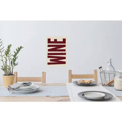 Wine - Red - Decoratie - Japandi Muursticker klein -eettafel