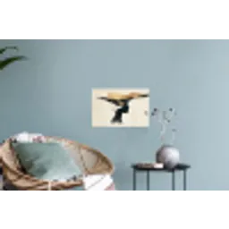 Vrouw - Golven - Zwart Muursticker klein -plant
