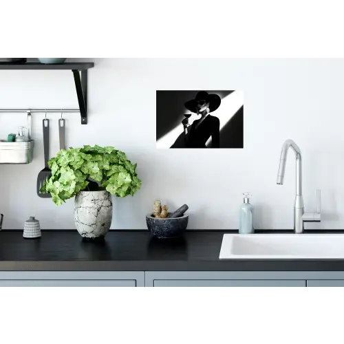 Vrouw - Wijn - Chic Muursticker klein -keuken