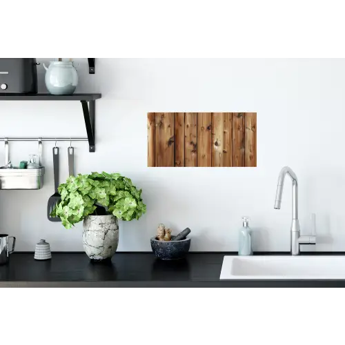 Hout - Planken - Bruin Muursticker klein -keuken