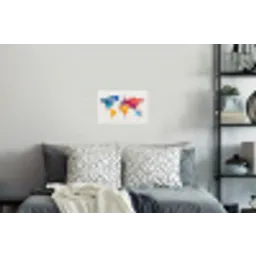 Wereldkaart - Graffiti - Kleurrijk Muursticker klein -slaapkamer