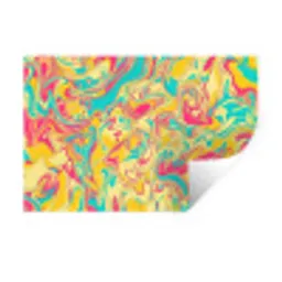 Geel - Roze - Blauw - Retro Muursticker klein -3d