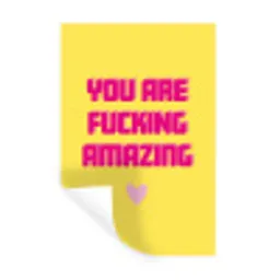 Geel - Valentijn - Tekst Muursticker klein -3d