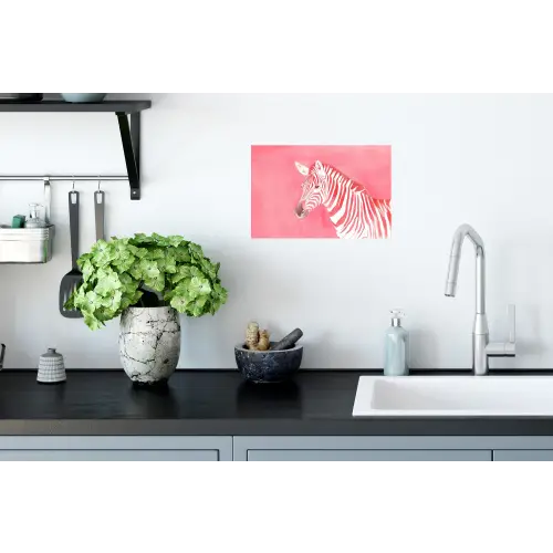 Zebra - Pink - Verf Muursticker klein -keuken
