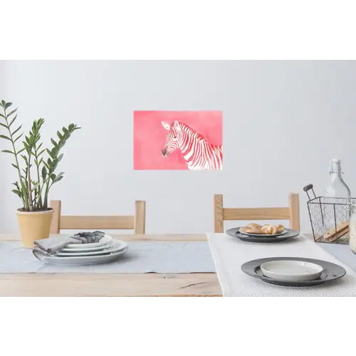 Zebra - Pink - Verf Muursticker klein -eettafel