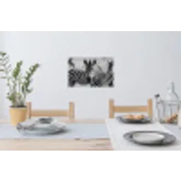 Zebra's - Zwart - Wit Muursticker klein -eettafel